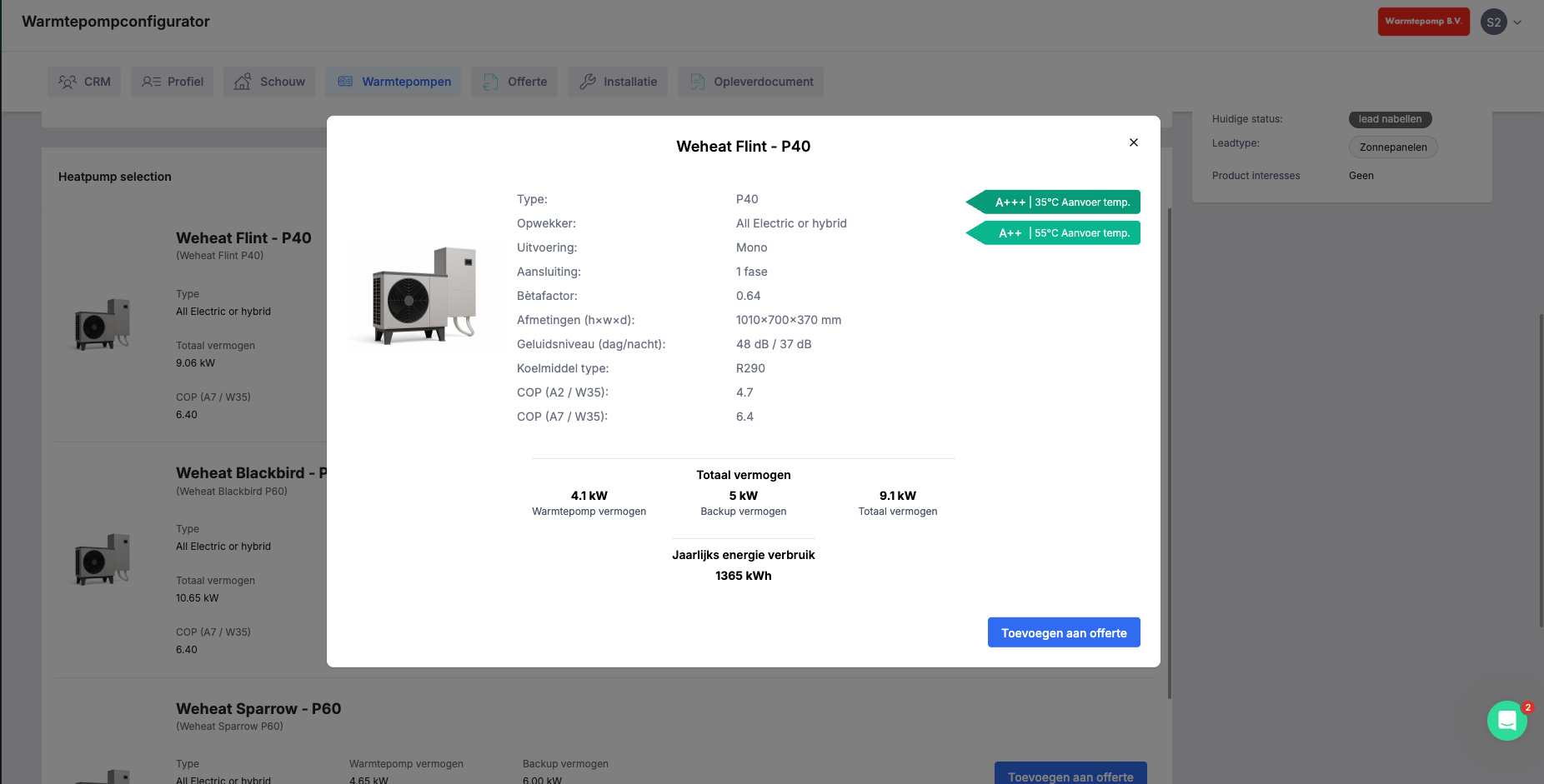 Warmtepompconfigurator