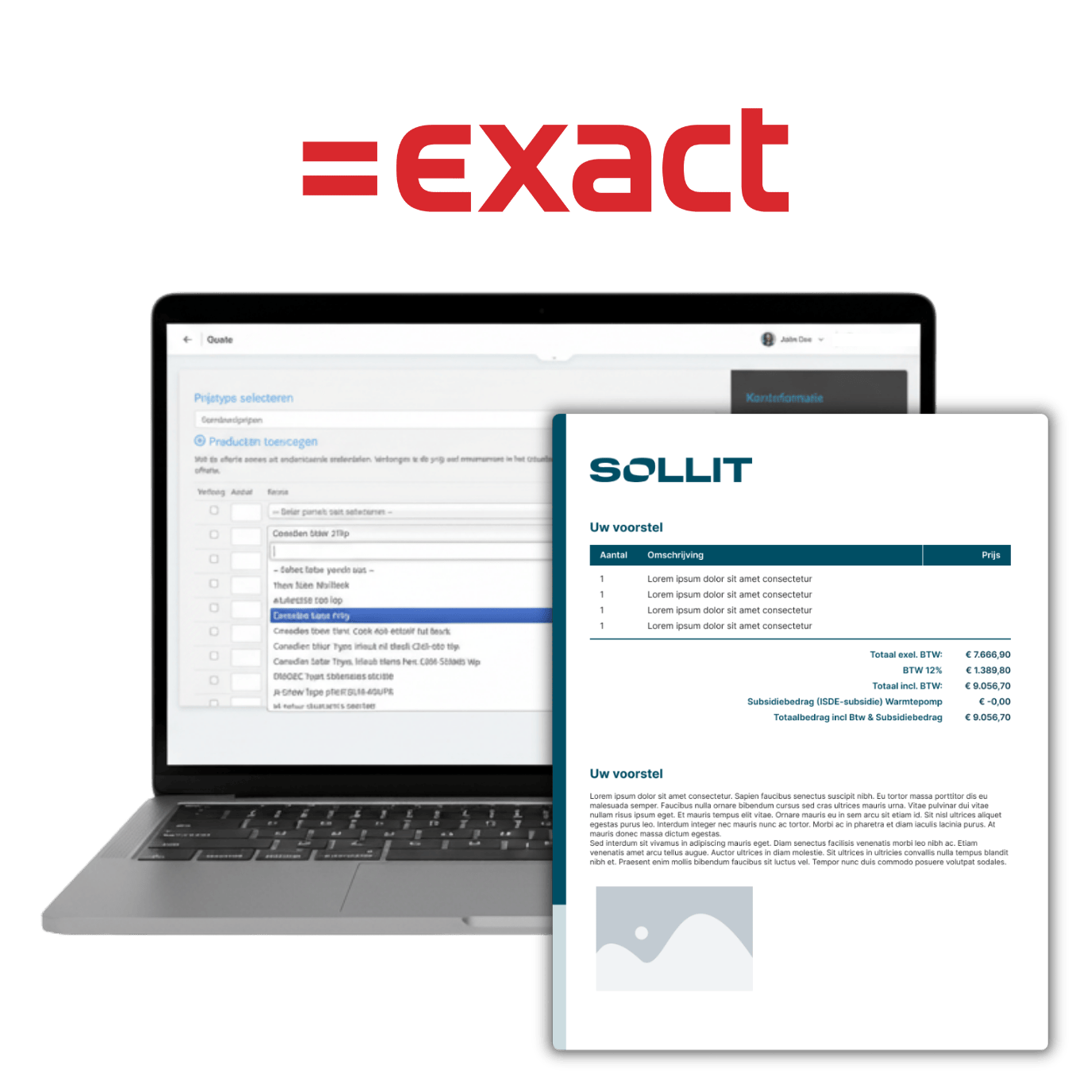 Exact online mock up