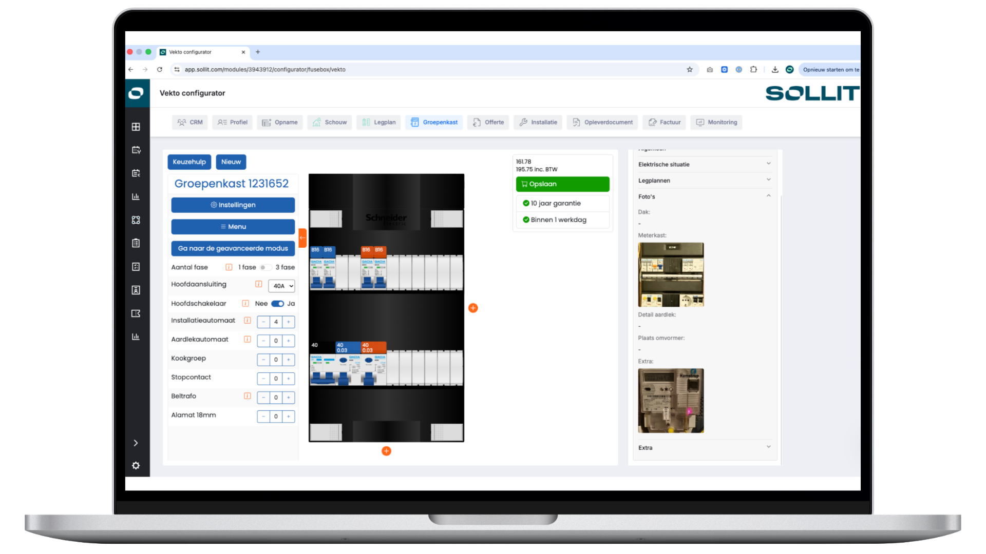 Vekto groepenkastconfigurator visual Sollit